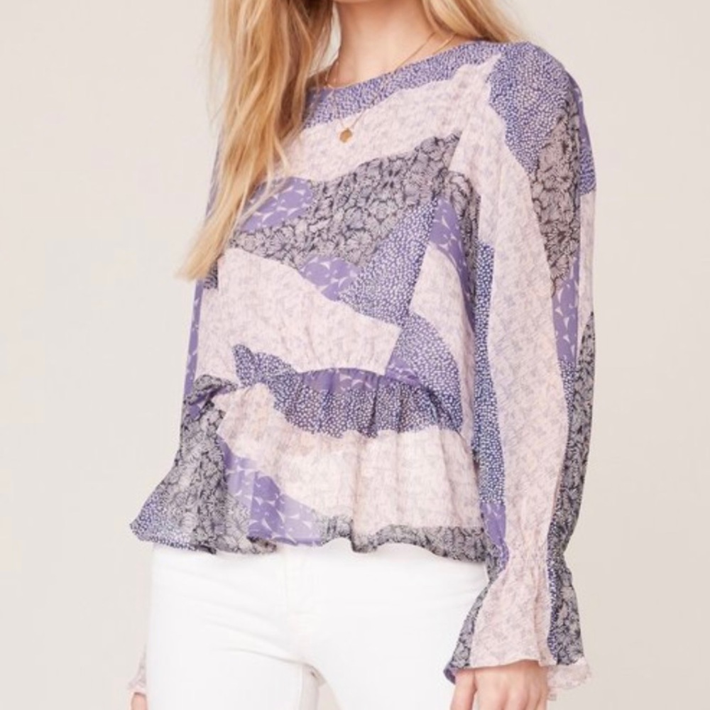 NWOT BB DAKOTA Easy Breezy long sleeve chiffon top
